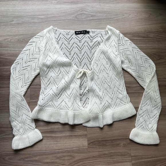 Motel Rocks White Knit Cardigan - Picture 5 of 5